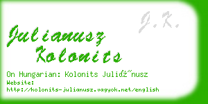 julianusz kolonits business card